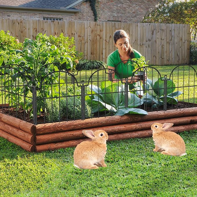 Garden Fence, 22 in x 10.83 ft Arched Rustproof Metal No Dig Fence Garden Fence - Image 7