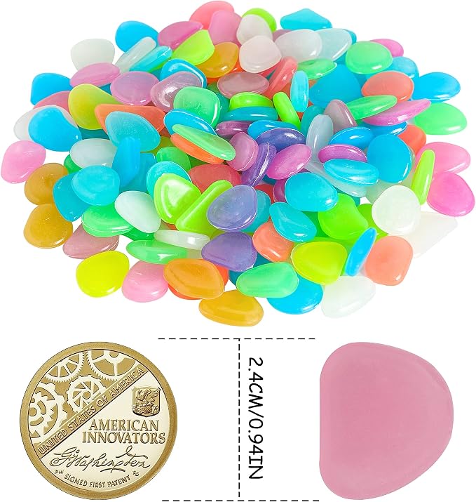 150 PCS Luminous Stones – Mixed Color Glow Rocks Decorations DIY Decorative - Image 2