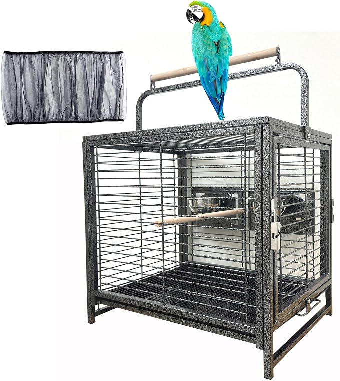 Portable and Durable Heavy Duty Travel Vet Bird Parrot Carrier Play Stand Perch by Mcage