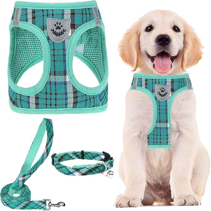PUPTECK Adjustable Dog Harness Collar and Leash Set Step in No Pull Pet Harness by PUPTECK