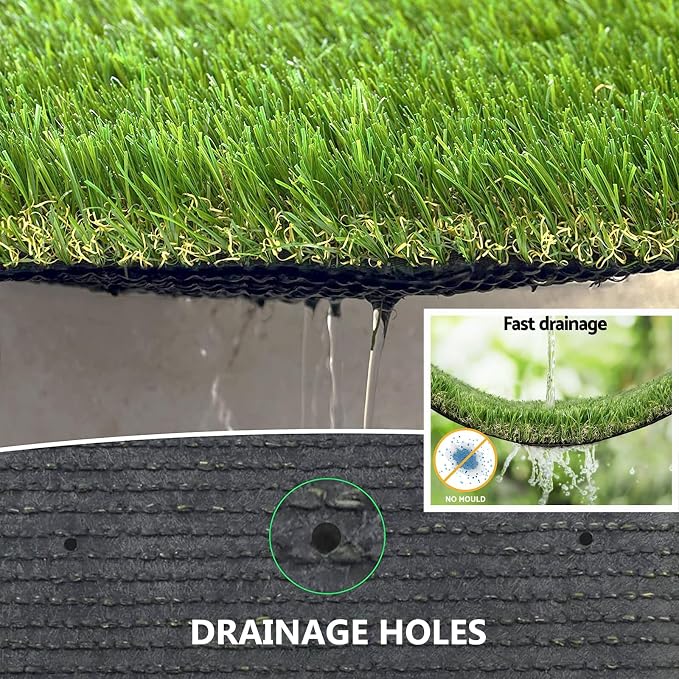 Artificial Grass Rug Outdoor Indoor 4FTX77FT Fake Grass Carpet Green Synthetic - Image 5