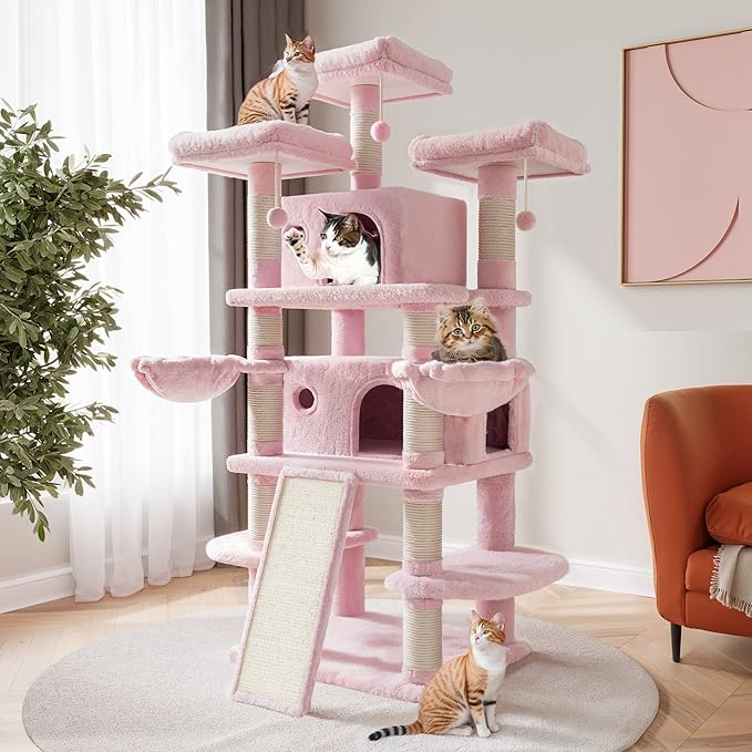 SHA CERLIN 68 Inches Multi-Level Large Cat Tree by SHACERLIN