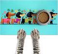 Spring Dachshund Pet Feeding Mat 24x16 Inch Cute Pet Feeding Area Mat Pet Food by HOMETITUTE