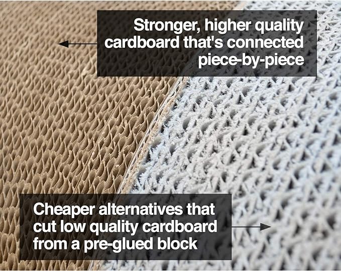 PetFusion Jumbo Cat Scratcher Lounge, and Hide100% Recyclable Cardboard Cat - Image 2