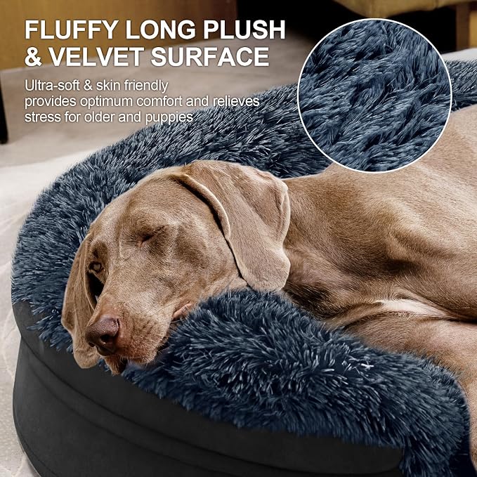 Black Orthopedic Dog Beds for Extra Large Dogs, Removable Washable Cover - Image 4