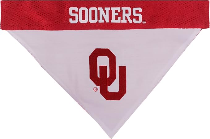 Pets First Collegiate Pet Accessories, Reversible Bandana, Oklahoma Sooners - Image 2