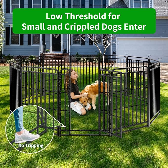 Heavy Duty Dog Playpen: 16 Steel Panels 47" Height, Square Steel Pipe - Image 3