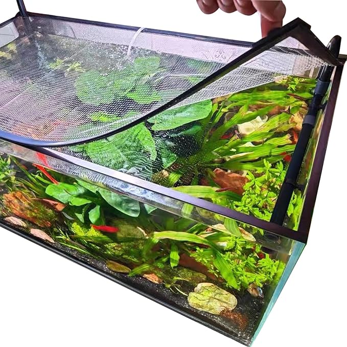 Magnetic Aquarium Anti-Jumping net Cover mesh to Protect Fish Jumping Out of by NestBasics