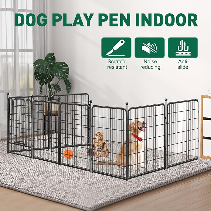 Dog Playpen Outdoor, 8 Panels 40" High Heavy Duty Metal Dog Pen, Pet Fence - Image 3