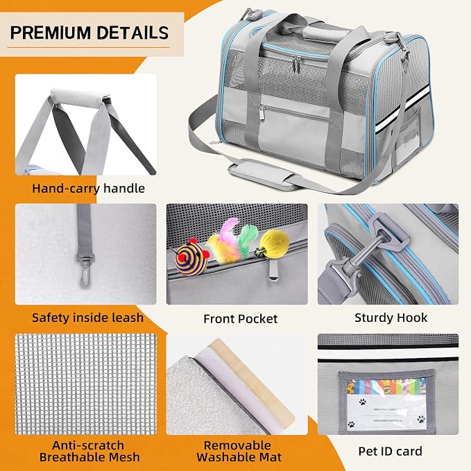Cat Carrier Dog Carrier TSA Airline Approved - Image 3