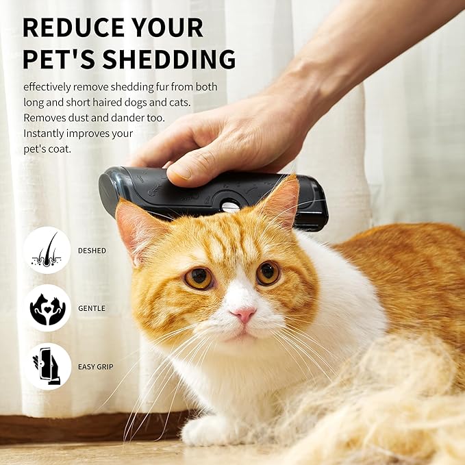 Dog Deshedding Brush & Shedding Blade, Undercoat Grooming Tool - Image 2