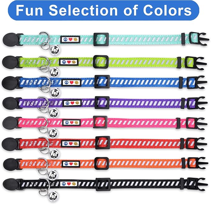 Pawtitas Personalized Pink Reflective Cat Collar – Adjustable Custom Collar - Image 7