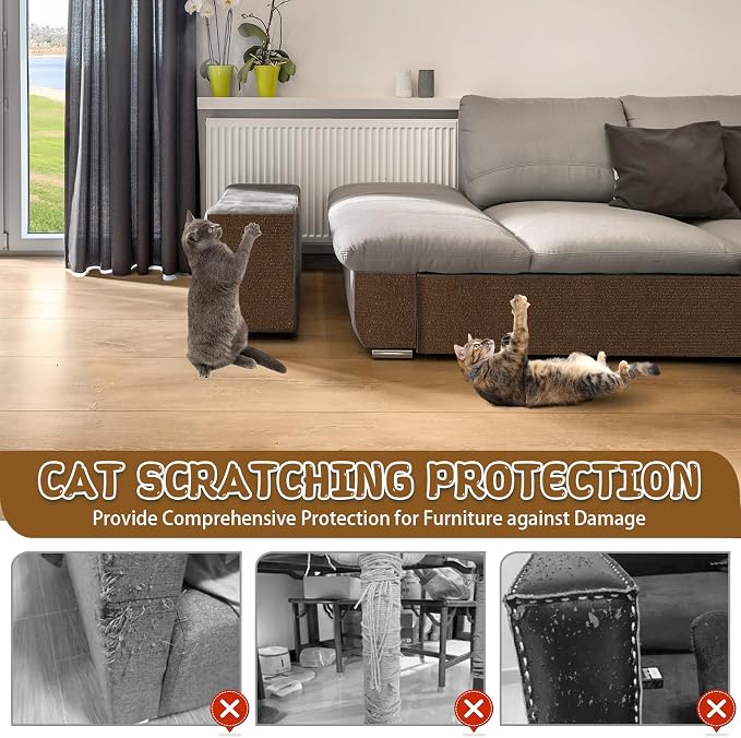 Climbing Cat Scratcher Mat Trimmable Cat Scratching Post Carpet 78.7’’x15.8’’ - Image 5