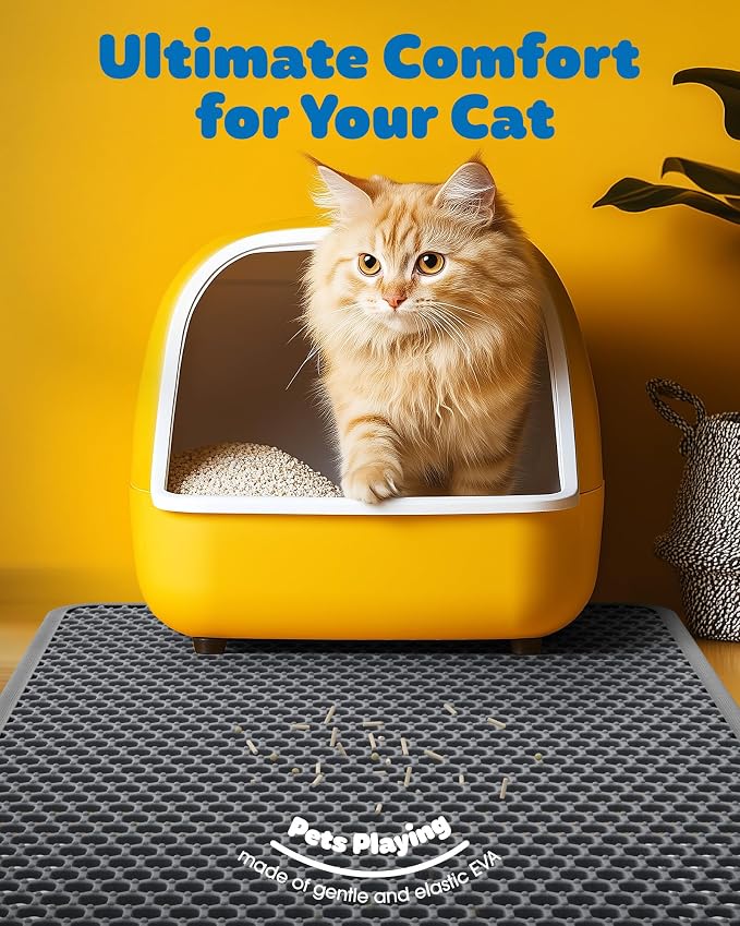 Cat Litter Mat - 23.2'' x 29.1'' Large Litter Trapping Mat, Waterproof - Image 2