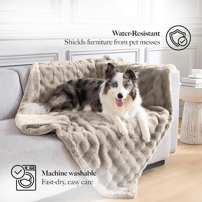 Modern Threads Water-Resistant Faux Rabbit Fur Pet Blanket - Image 4