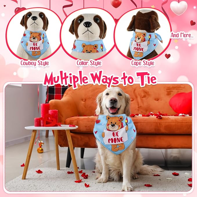 Chunful 50 Pcs Valentine's Day Dog Bandana Bulk - Image 6