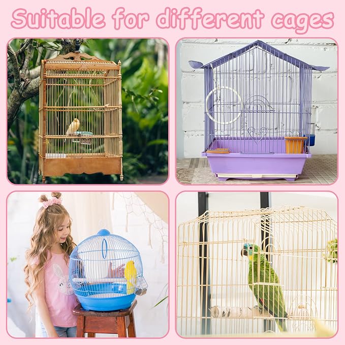 Shappy Large Bird Cage Cover, Bird Cage Seed Catcher, Adjustable Star Pattern - Image 6