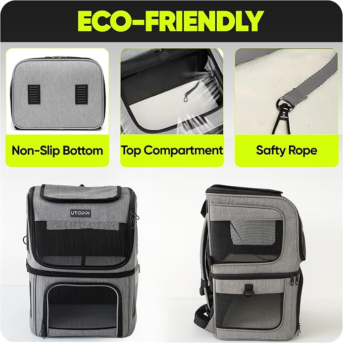 Cat Backpack Carrier for 2 Cats, Kittens or Small Dogs, Foldable & Breathable - Image 7