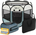 Dog Playpen with Washable Pee Pad, Puppy Pet Cat Playpen Small Dogs Tent Crate by Siedihit