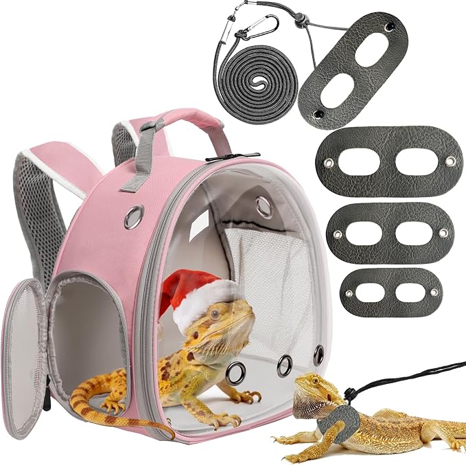 Lizard Backpack Travel Carrier, Bearded Dragon Travel Backpack by WEVONIGU