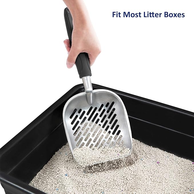 WePet Cat Litter Scoop, Aluminum Alloy Sifter, Kitty Metal Scooper, Deep Shovel - Image 6