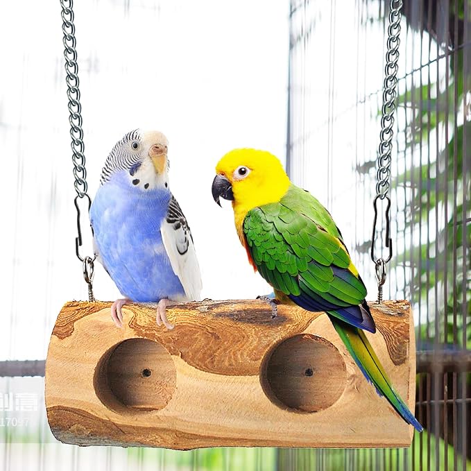 Natural Parakeet Swing Perch, Wood Bird Swing - Image 4