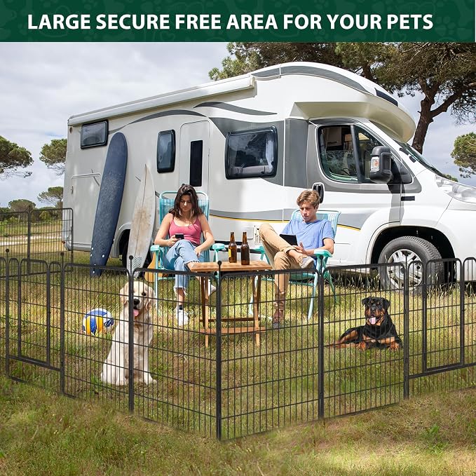Dog Playpen Outdoor, 16 Panels 40" High Metal Dog Fence - Image 3