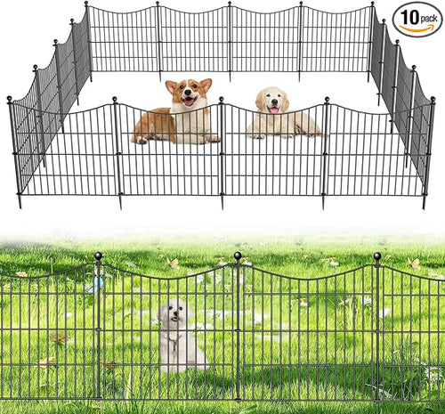 10 Panels No Dig Dog Fence Outdoor by OutdoorFence