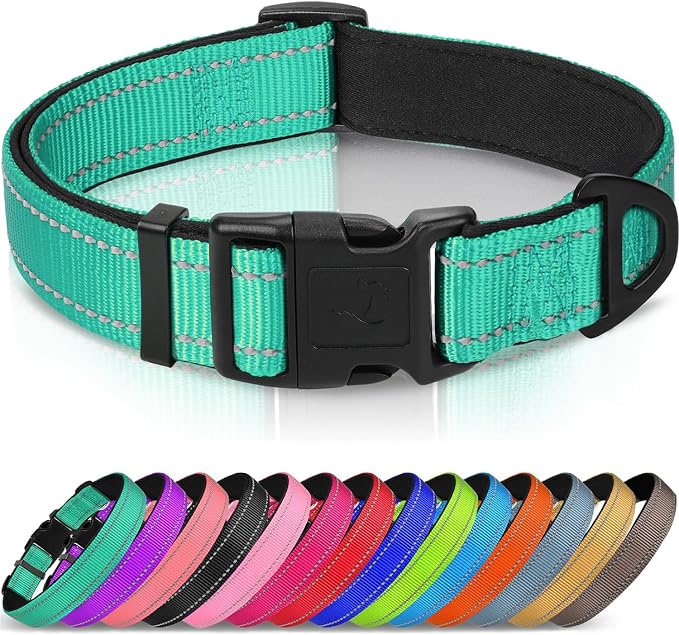 Joytale Reflective Dog Collar, Soft Neoprene Padded, Metal D-Ring, Nylon Pet by Joytale