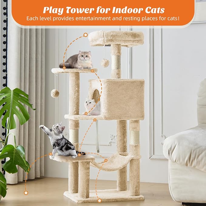 Sweetcrispy 44 inch Cat Tree Tower, Small Cat Climbing Tower - Image 4