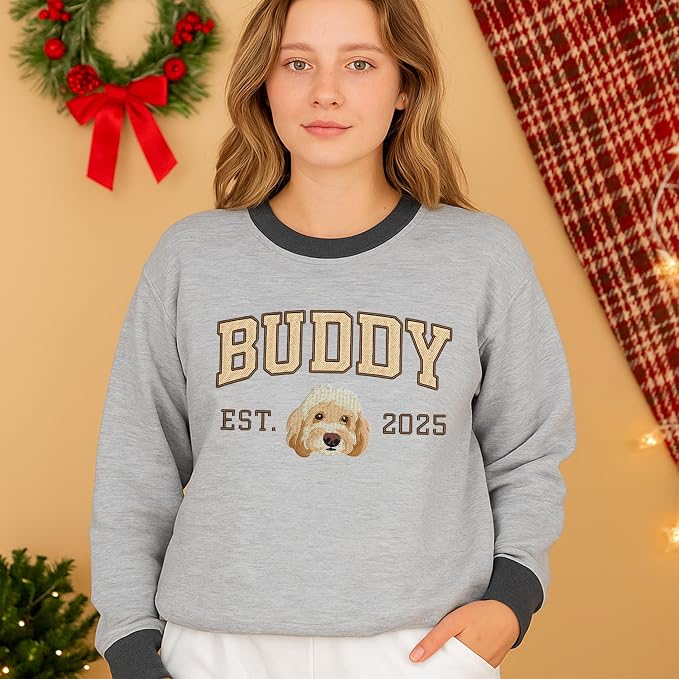 NAZENTI Personalized Dog Sweatshirt, Custom Photo Shirts, Dog Embroidered Shirt - Image 7