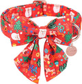 Christmas Dog Collar with Bow Tie, Christmas Collar by UPURARAPUP