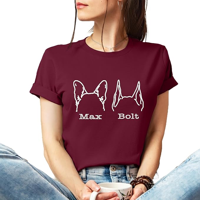 Custom Dog Mom Shirt for Women Pet Ears Sweatshirt by CustomUnique