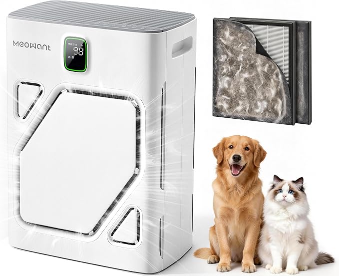 Meowant Air Purifier for Home Large Room 2600ft², H13 HEPA Filter, Double Air by Meowant