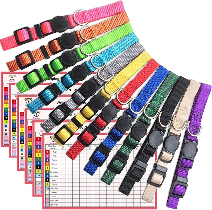 Puppy Collars for Litter, Puppy Collars for Small Puppies Soft Nylon Safety by Blaoicni