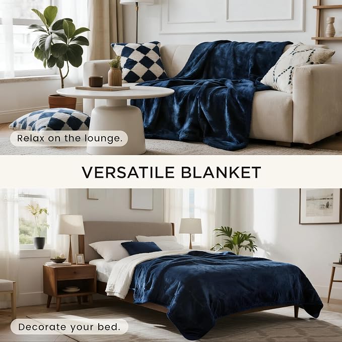 gogobunny Waterproof Bed Blanket, Reversible Sherpa Fleece Throw Blanket - Image 3