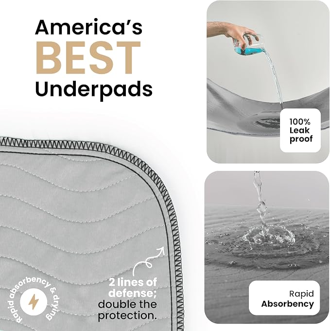 IMPROVIA® Washable Underpads, Heavy Absorbency Reusable Incontinence Pads - Image 2