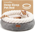 FUKUMARU Cat Bed, Calming Donut Dog Beds, Plush Faux Fur&Corduroy Cat Beds by FUKUMARU