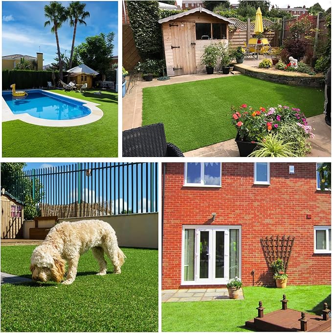 Artificial Grass Rug Outdoor Indoor 1FTX78FT Fake Grass Carpet Green Synthetic - Image 8