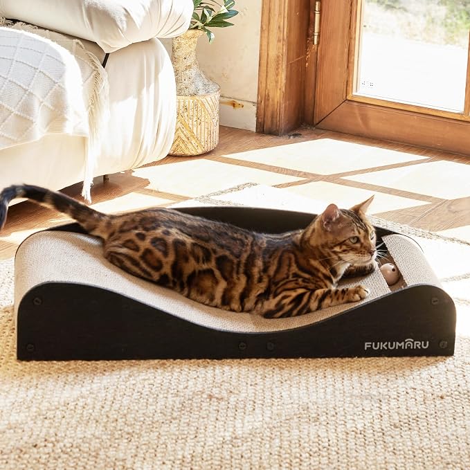 FUKUMARU Cardboard Cat Scratcher Bed, Extra Long 29.1 Inch Cat Scratch Bed - Image 7