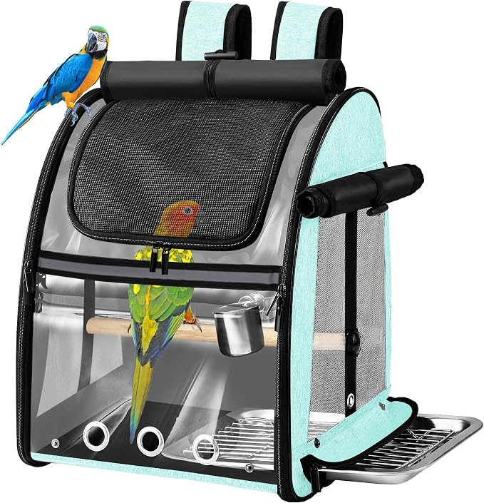 SUERTREE Bird Carrier Bag with Indestructible Stainless Steel Mesh, Bird Travel by Suertree