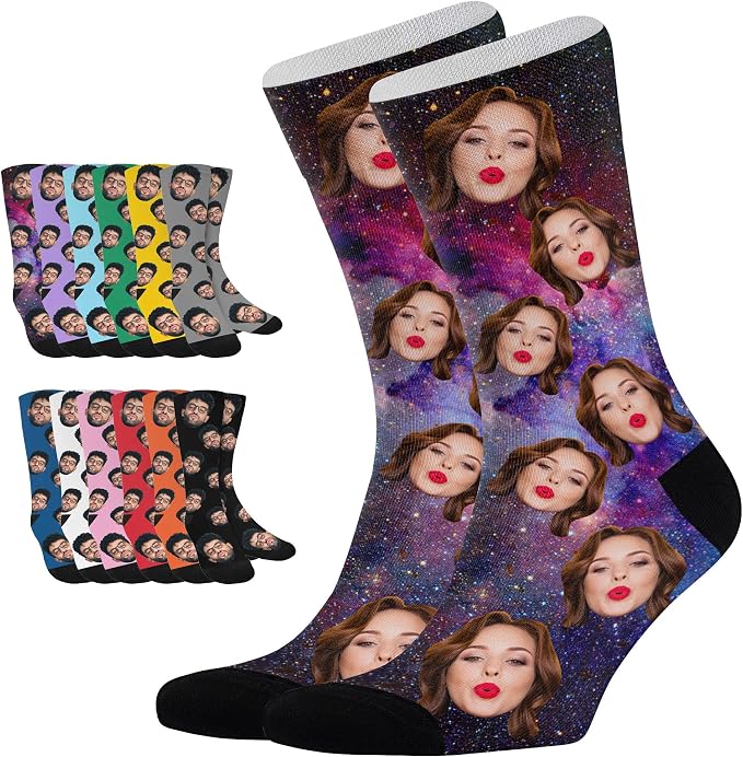 D-Story Custom Face Socks, Personalized Photo Picture on Socks, Unisex Athletic by Enjoy-yjl
