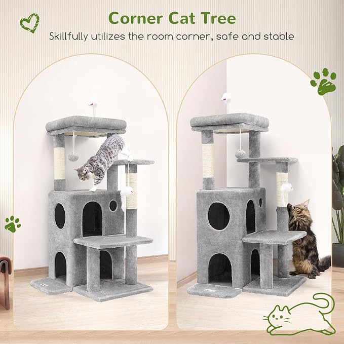 Globlazer Cat Tree Tower for Indoor Cats, 50-inch Adult Cat Tree House for - Image 2