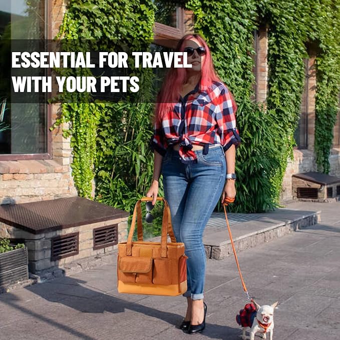 Cat Carrier, Dog Carrier, Pet Carrier, Foldable Waterproof Premium PU Leather - Image 8