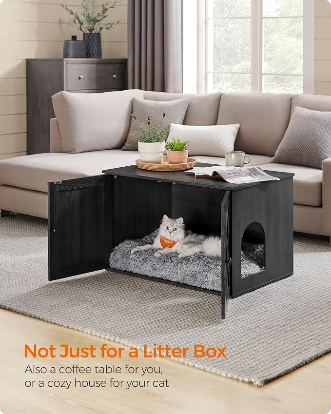 Feandrea Cat Litter Box Enclosure, Litter Box Furniture Hidden - Image 3