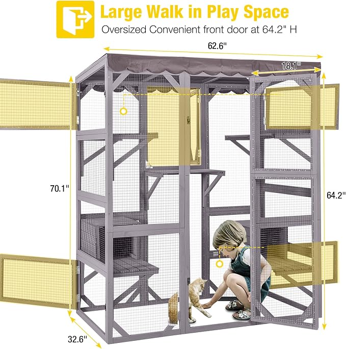 Aivituvin Cat House Outdoor Catio Kitty Enclosure - Image 9