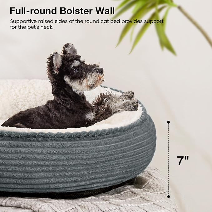 Love's cabin Round Donut Cat and Dog Cushion Bed, 25in Pet Bed - Image 5