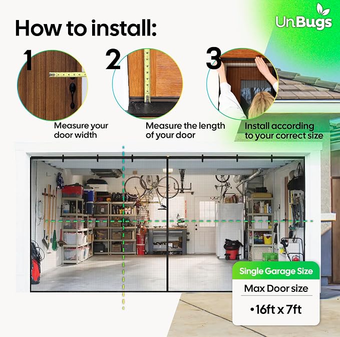 UnBugs Garage Screen Doors for 2 Car Garage - Image 6