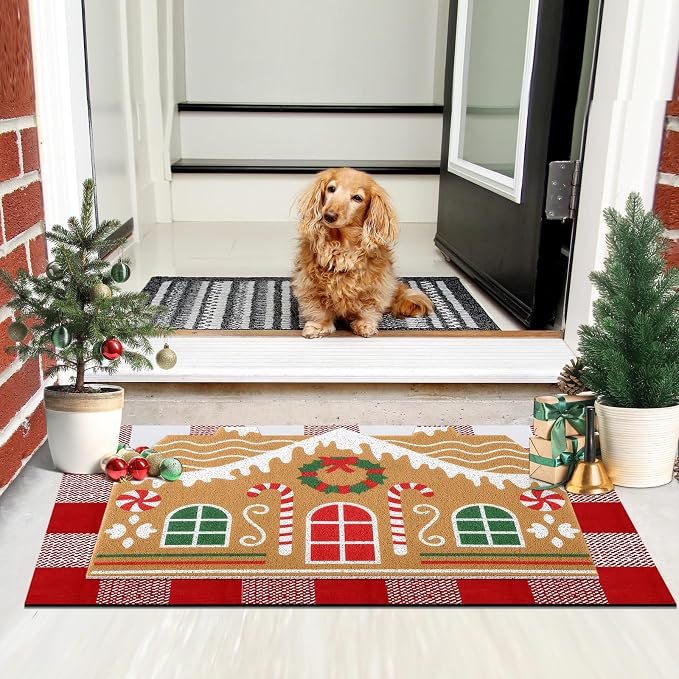 Tinideya 2 Pcs Door Mat Welcome Non Slip Coir Mats Floor Layering Doormats - Image 6