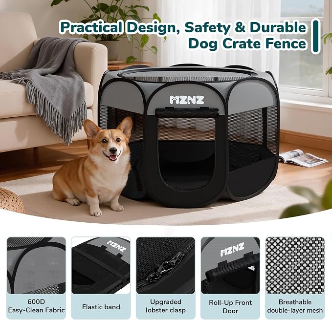 Dog Playpen, Portable Puppy Pet Crate Indoors - Image 6